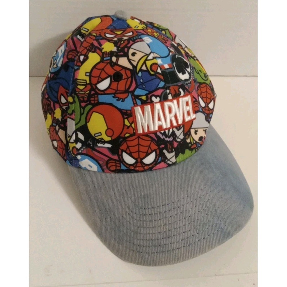 Marvel Comics Heroes Kawaii Distressed Denim bill adjustable Cap Hat Size OSFM